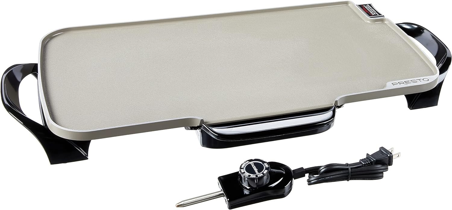 Presto 07062 22-Inch Ceramic Electric Griddle with Removable Handles