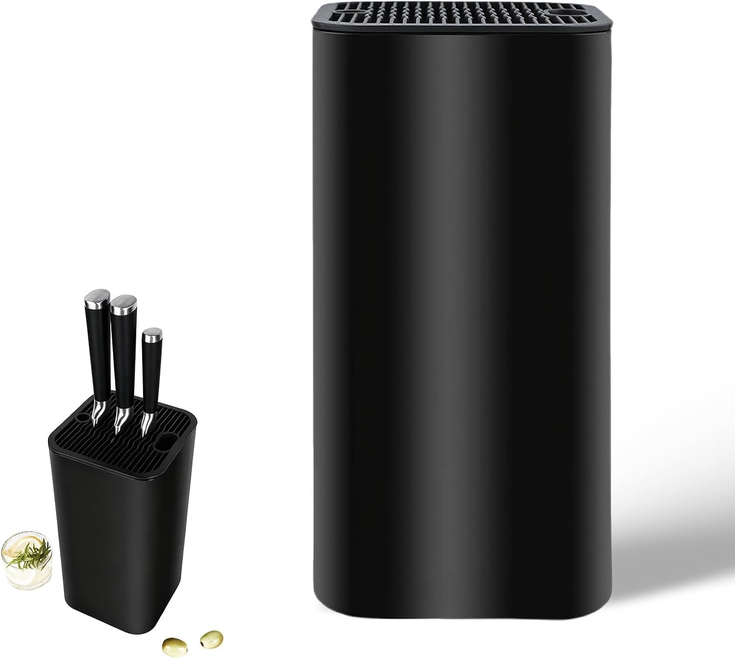 Universal Knife Block, Detachable Square Knife Storage Holder (Knives Not Included) – Black Kitchen Knife Stand​