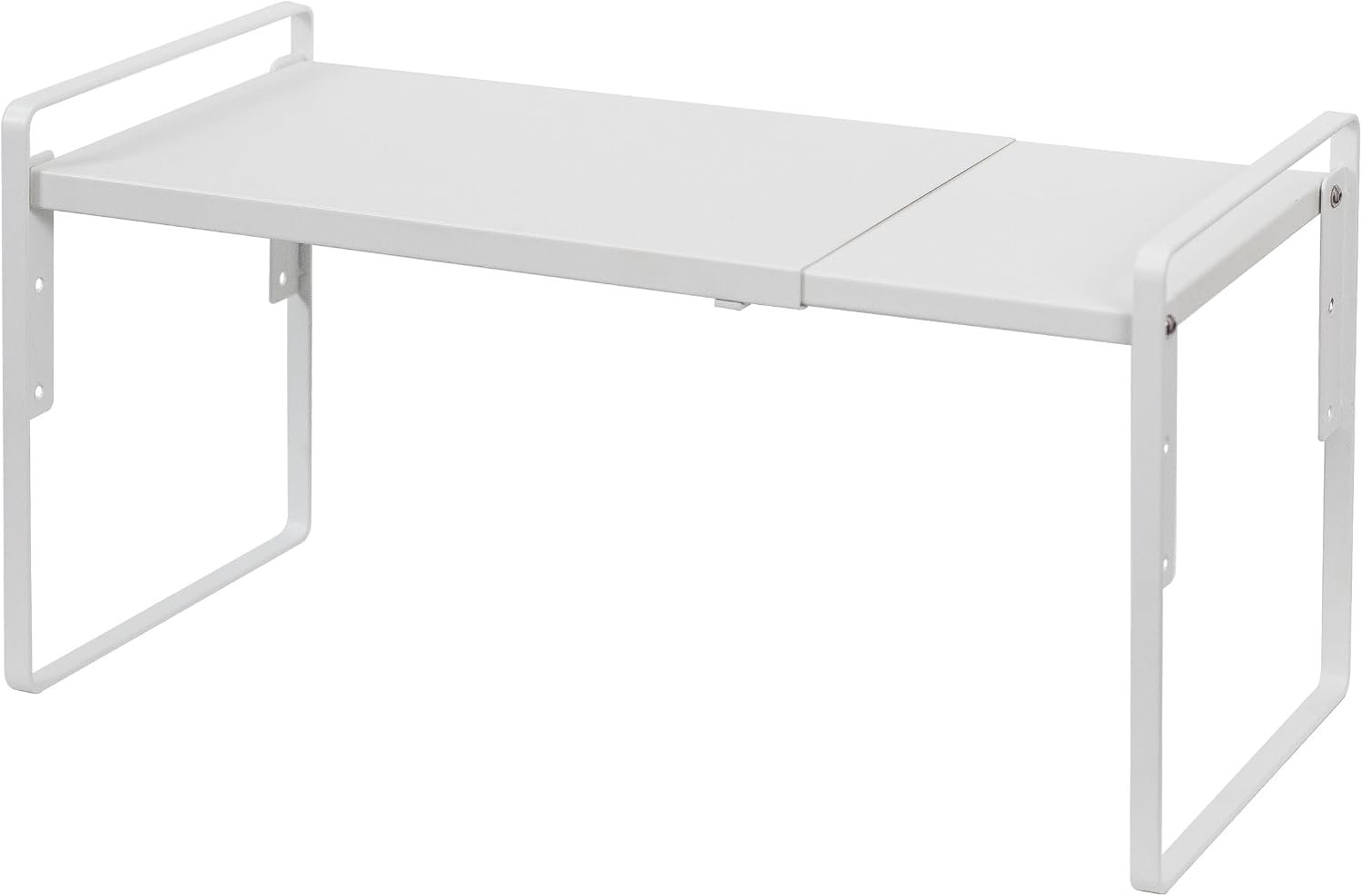Nxconsu Cabinet Shelf Riser, Adjustable Cabinet Organizer, 8.6″ Deep White | Heavy-Duty Metal Expandable Shelf Holds 50 lb with 3 Height Levels for Kitchen Cabinet Cupboard Pantry Dish Mug