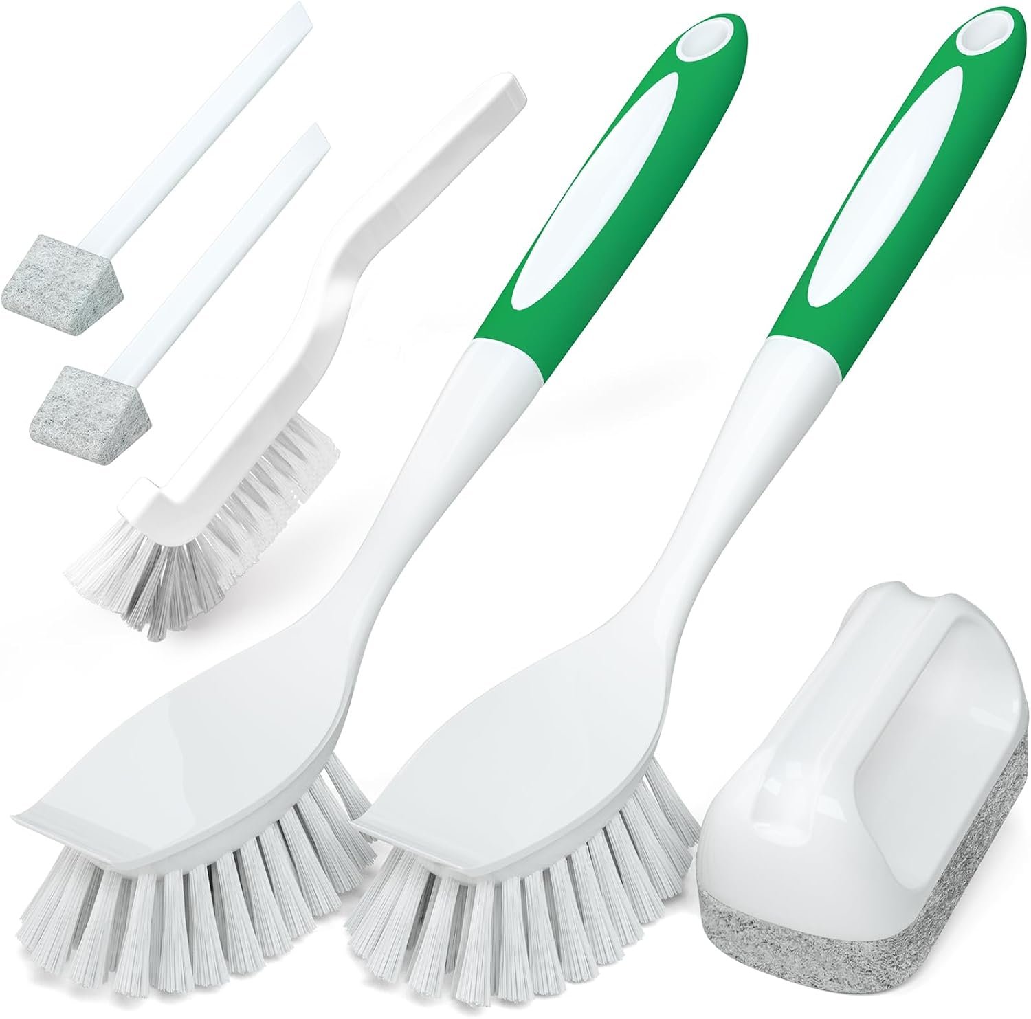 Holikme Dish Brush Cleaning Brush Set for Cleaning Groove Gap,Green | Dish Brush Set Cleaning Brush Set, Scouring Pad for Cleaning, Groove Gap Brushes for Pot, Pan, Abrasive Wheel Brushes