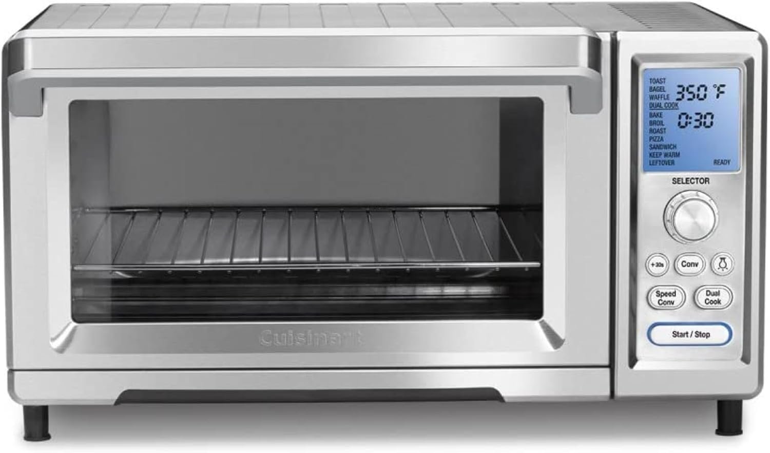 Cuisinart Convection Toaster Oven, 15-Function, 1800W, Stainless Steel | Stainless steel toaster oven with Exact Heat technology, nonstick interior fits 13″ pizza & full-size chicken, TOB-260N1