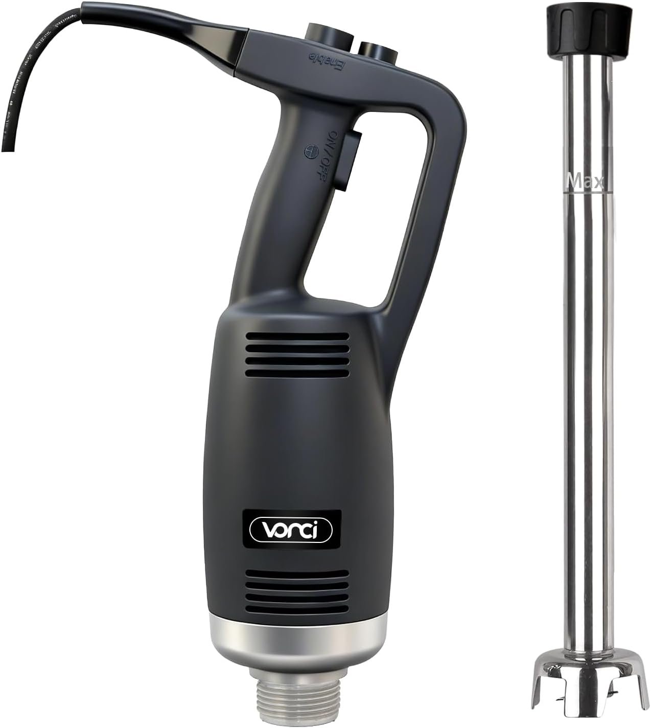 VONCI 750W Commercial Immersion Blender, Extra Heavy Duty Hand Blender with Variable Speed 8000-19000RPM, Handheld Stick Mixer with 20″ SUS 304 Shaft, Commercial Emulsifier for Restaurant Kitchen.