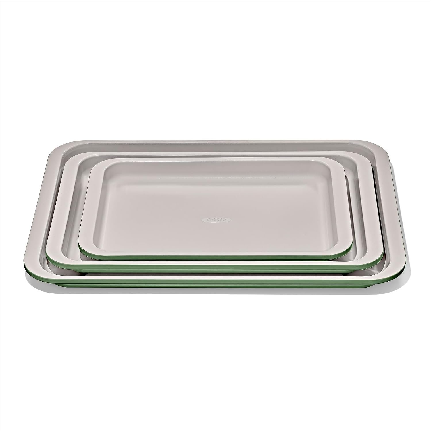 OXO Good Grips Non-Stick Pro Ceramic Coated Metal Bakeware 3-Piece Sheet Pan Set — Basil, Baking Sheet Set for Cookies, Cakes and Meats