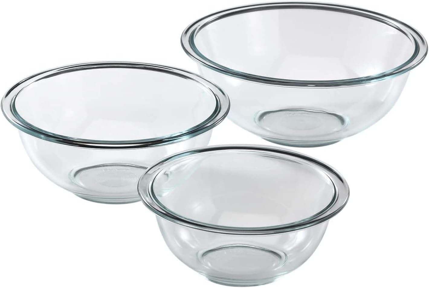 Pyrex Essentials (3-Piece) Glass Mixing Bowls Set for Prepping and Baking