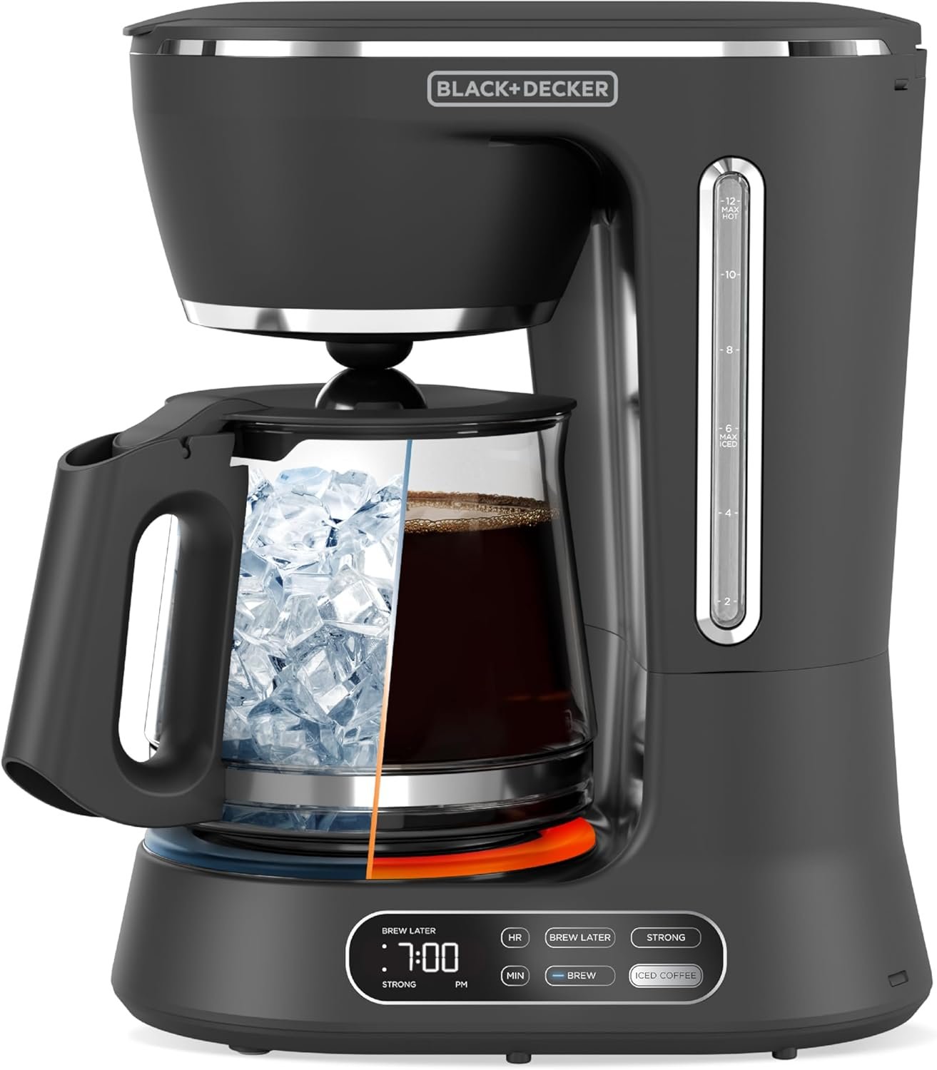BLACK+DECKER 5-Cup Programmable Coffee Maker | Compact 5-cup coffee maker with Vortex brewing, Sneak-A-Cup and programmable auto brew.