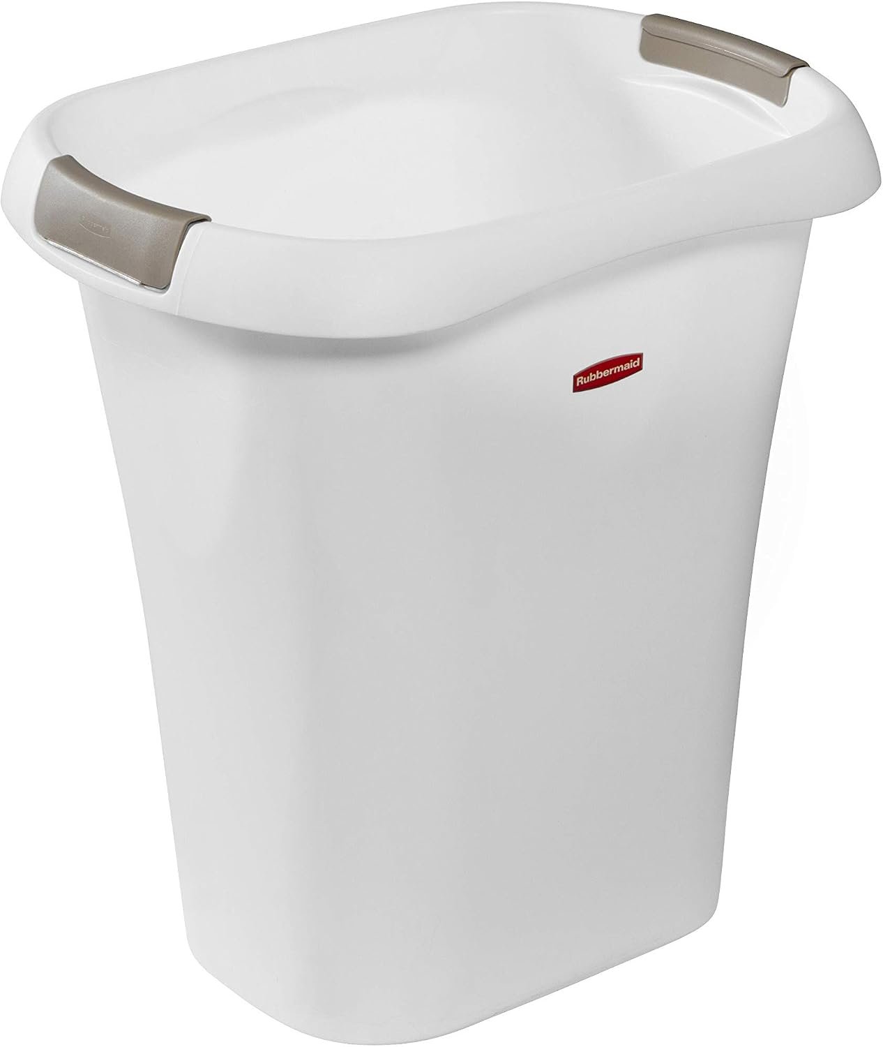 Rubbermaid Open Top Trash Can, 5.3-Gallon, White Plastic Wastebasket/Garbage Bin for Home/Kitchen/Bathroom/Garage