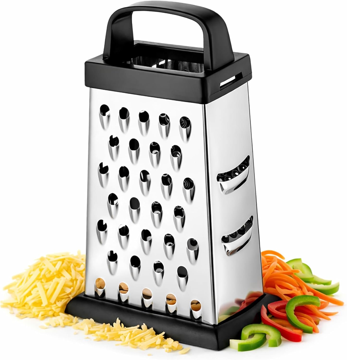Cheese Grater, 4-Sided Mini Box Grater, Stainless Steel | For cheese, Parmesan & vegetables, compact 4-sided design, dishwasher safe for easy cleaning