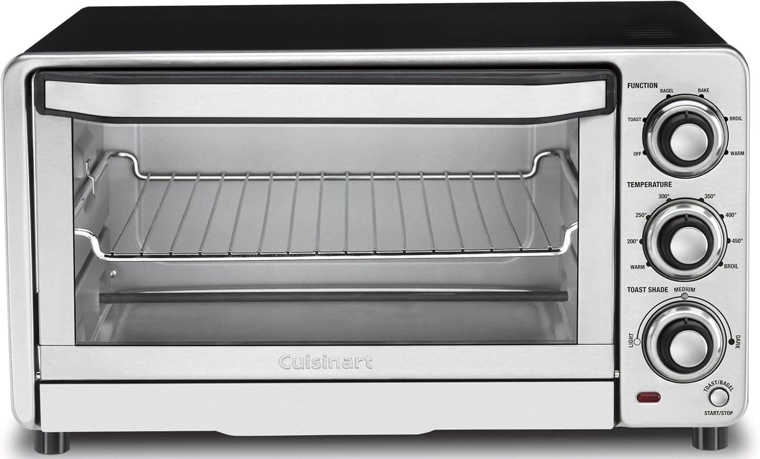 Cuisinart Toaster Oven Broiler, 1800W Countertop Design, 0.5 cu. ft. | Custom Classic small toaster oven, nonstick interior & shade control settings, fits 11” pizza & 4 bagel halves, TOB-40NNAS