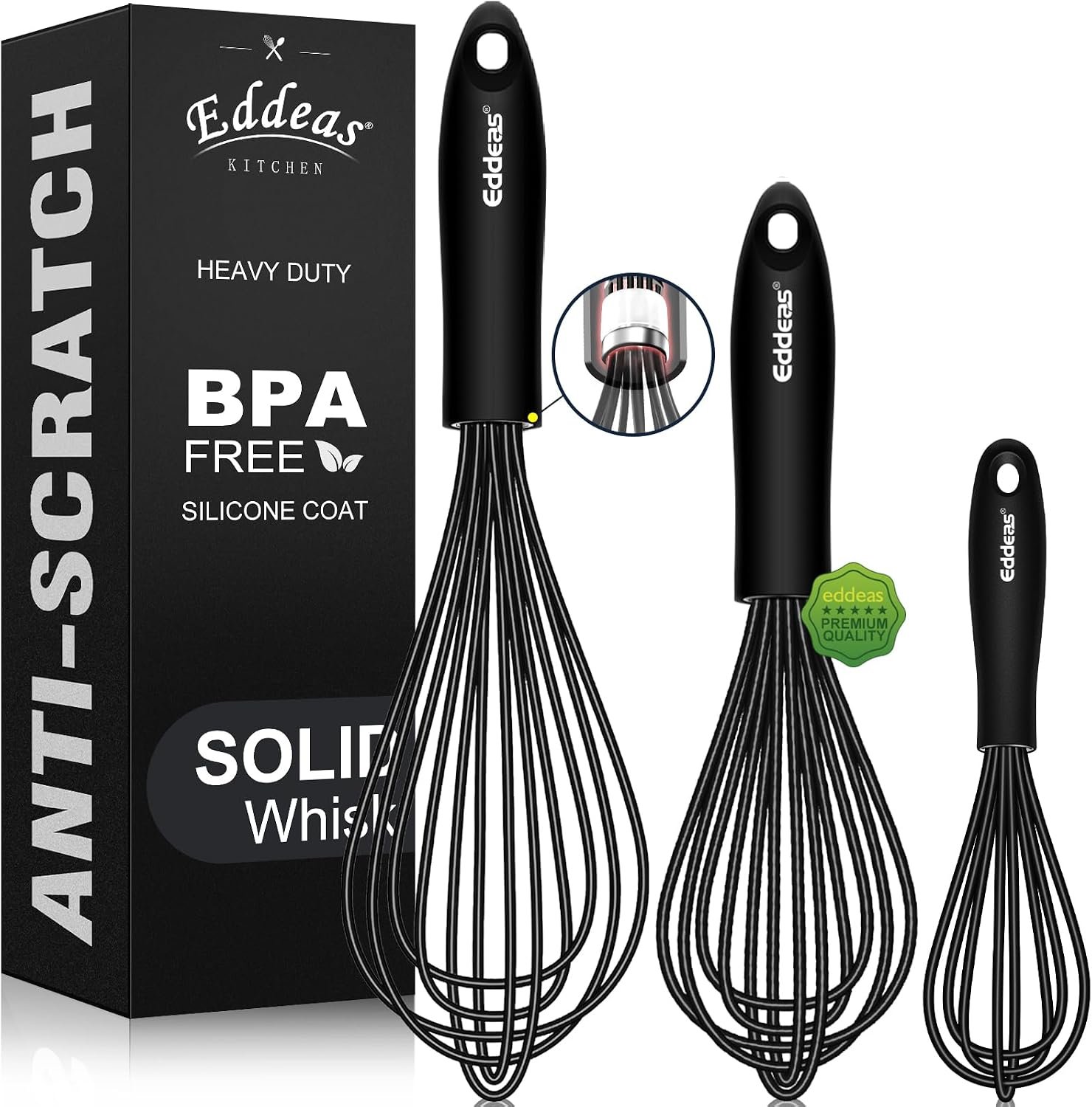 Whisks For Cooking Up To 500°F Silicone Whisk tool Non-Scratch | 500 °F Heat Resistant,Heavy Duty,Non-Scratch Balloon Kitchen Wisking Wisk tool Set, for Blending, Dishwasher Safe