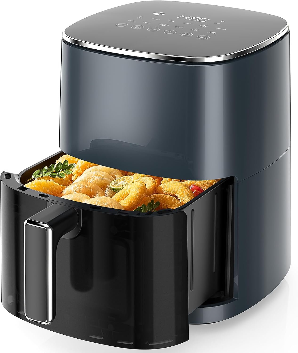 Air Fryer, 6QT Square Airfryer with Visual Window, 400°F Fast Heating Air Fryers Oven with Timer, Auto-Off, Non Toxic & Non Stick, Multiple 12 Modes for Roast, Bake, Dehydrate, Fry, Reheat