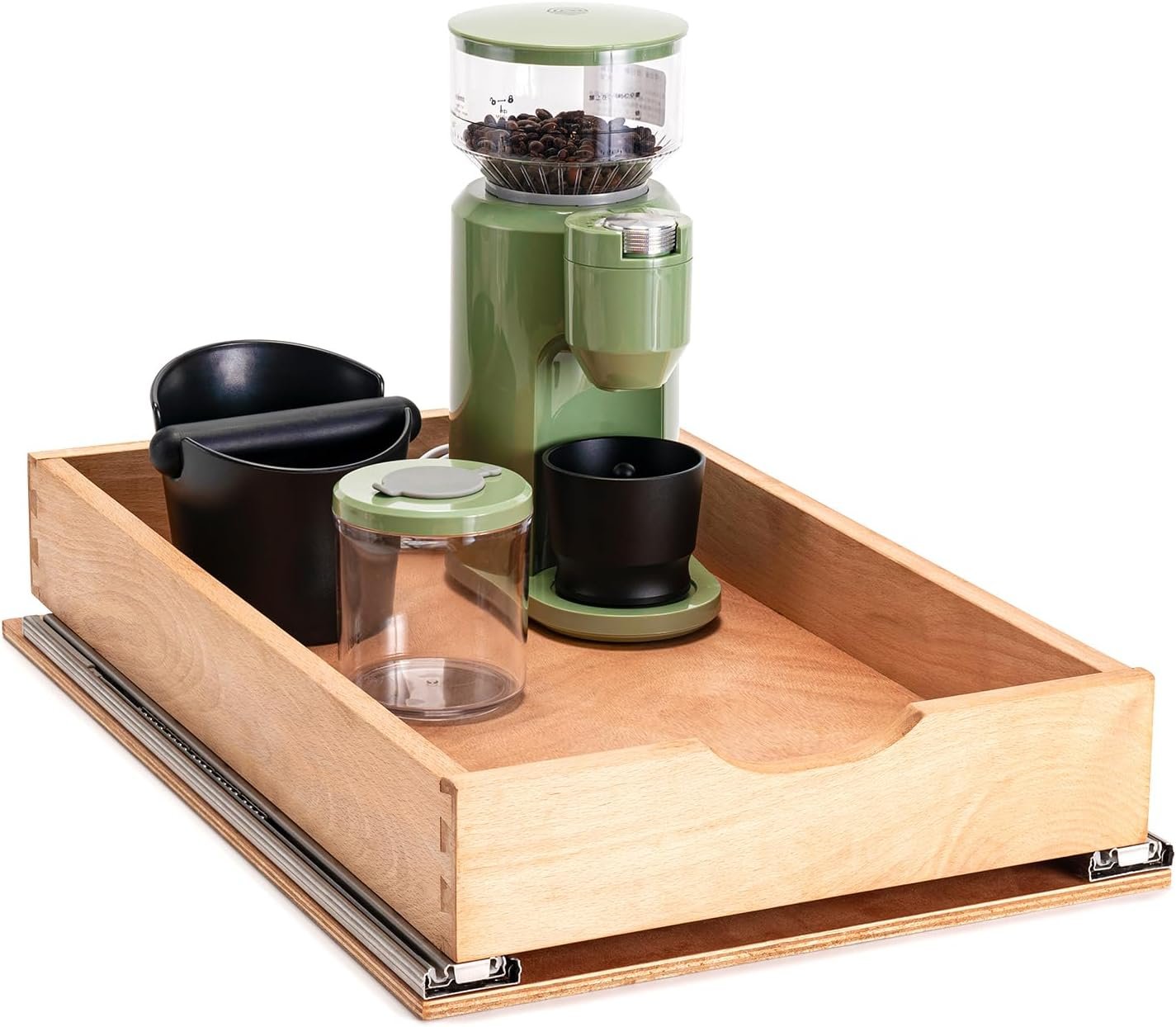 Pull Out Drawers for Kitchen Cabinets, Pull Out Cabinet Organizer, Fully Assembled Wood Cabinet Pull Out Drawer, Fast and Easy DIY Installation, 11”W x 21”D