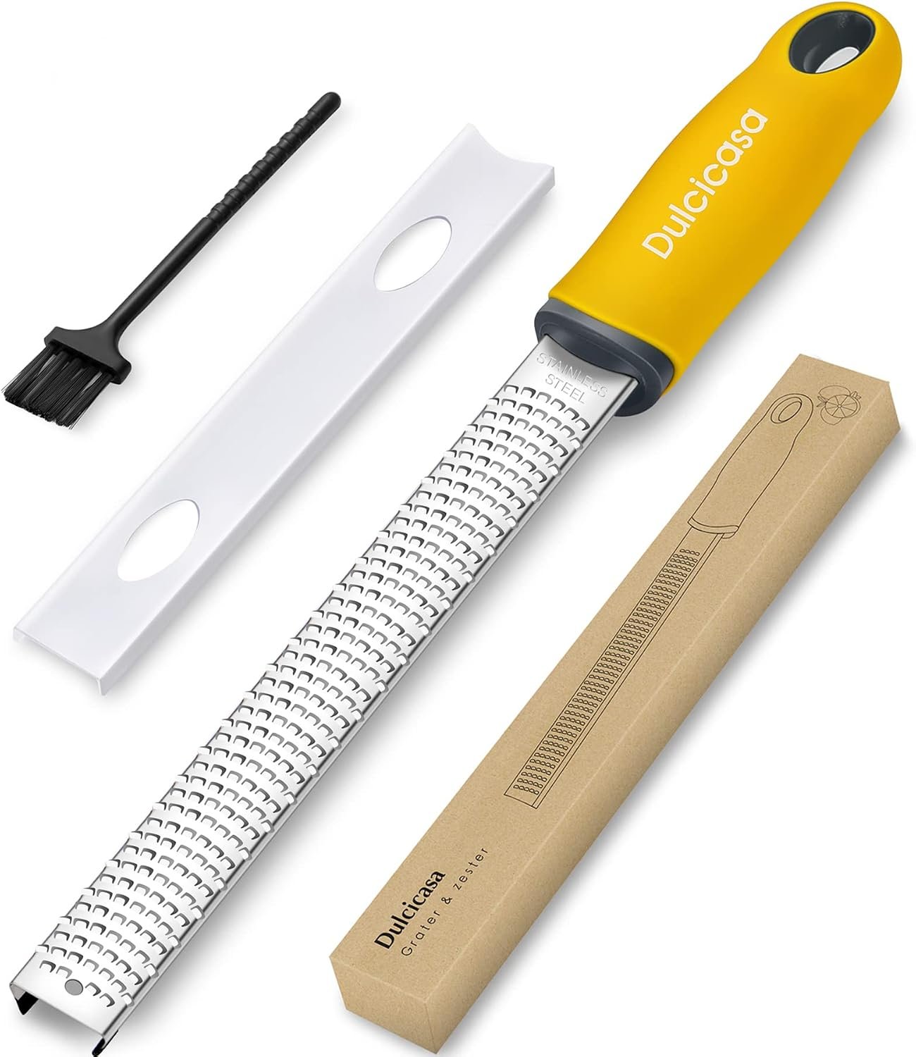 Professional Stainless Steel Lemon Zester & Grater – Premium Kitchen Tool for Cheese, Garlic, Ginger, Chocolate, Vegetables & Fruits | Dishwasher Safe
