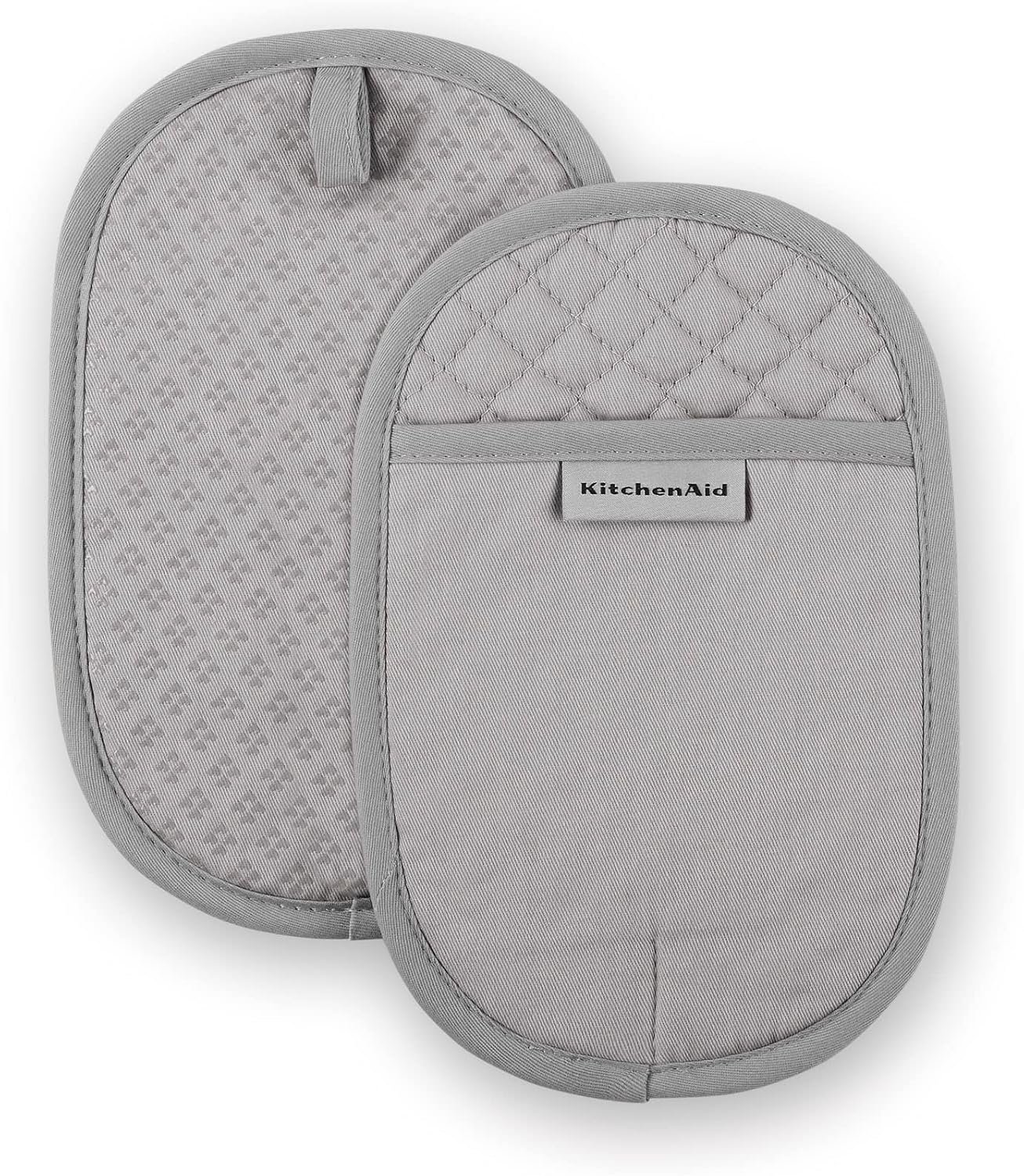 KitchenAid Asteroid Pot Holder 2-Pack Set, Grey, 6.5″x10″
