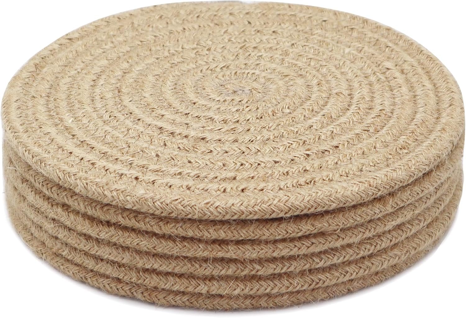8 Inch Trivets for Hot Dishes, Hot Pots and Pans, 6 Pcs | Thick Heat Resistant, Large Coaster for Kitchen, Hot Pads, Kitchen Essentials, Kitchen Decor for Table & Countertop