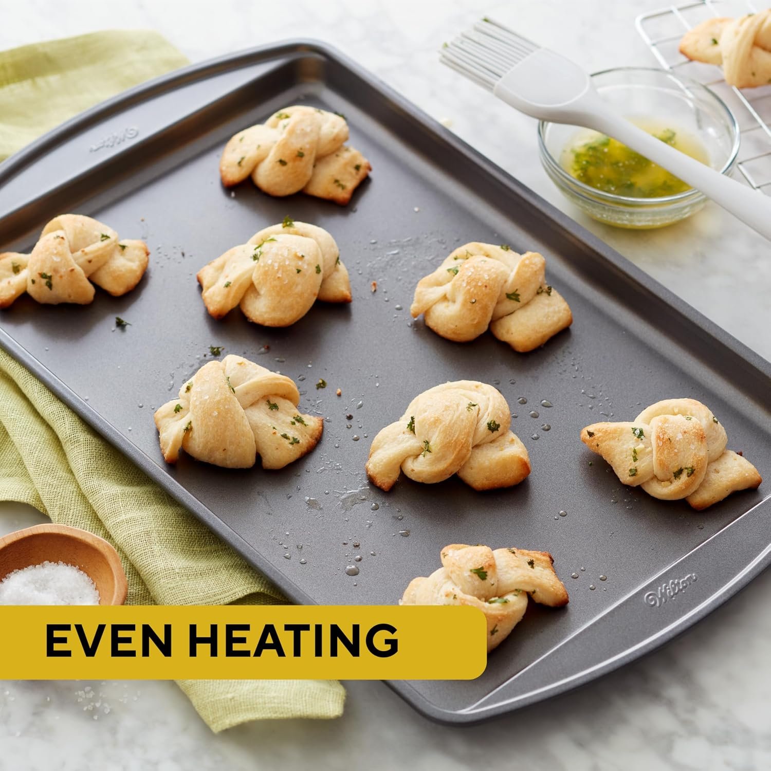 Wilton Perfect Results Nonstick Cookie Sheet Set, Dishwasher Safe, 2-Piece | Scratch-Resistant Non-Stick Steel Cookie Sheets, Dishwasher Safe, 2-Piece Set, Perfect for Cookies & Sheet Pan Baking