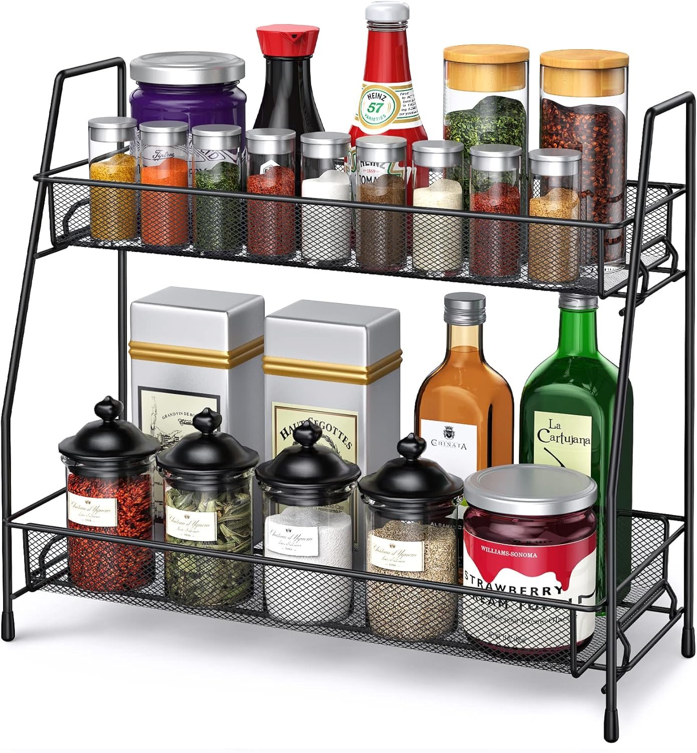 SPISPI Spice Rack Organizer for Cabinet, Bathroom Organizer Countertop, Bathroom Counter Organizer, Kitchen Countertop Organizer, Bathroom Vanity Organizer | Bathroom Organizer Countertop,Vanity Organizer Corner Shelf Sink,Kitchen,Bedroom,Living room,Office