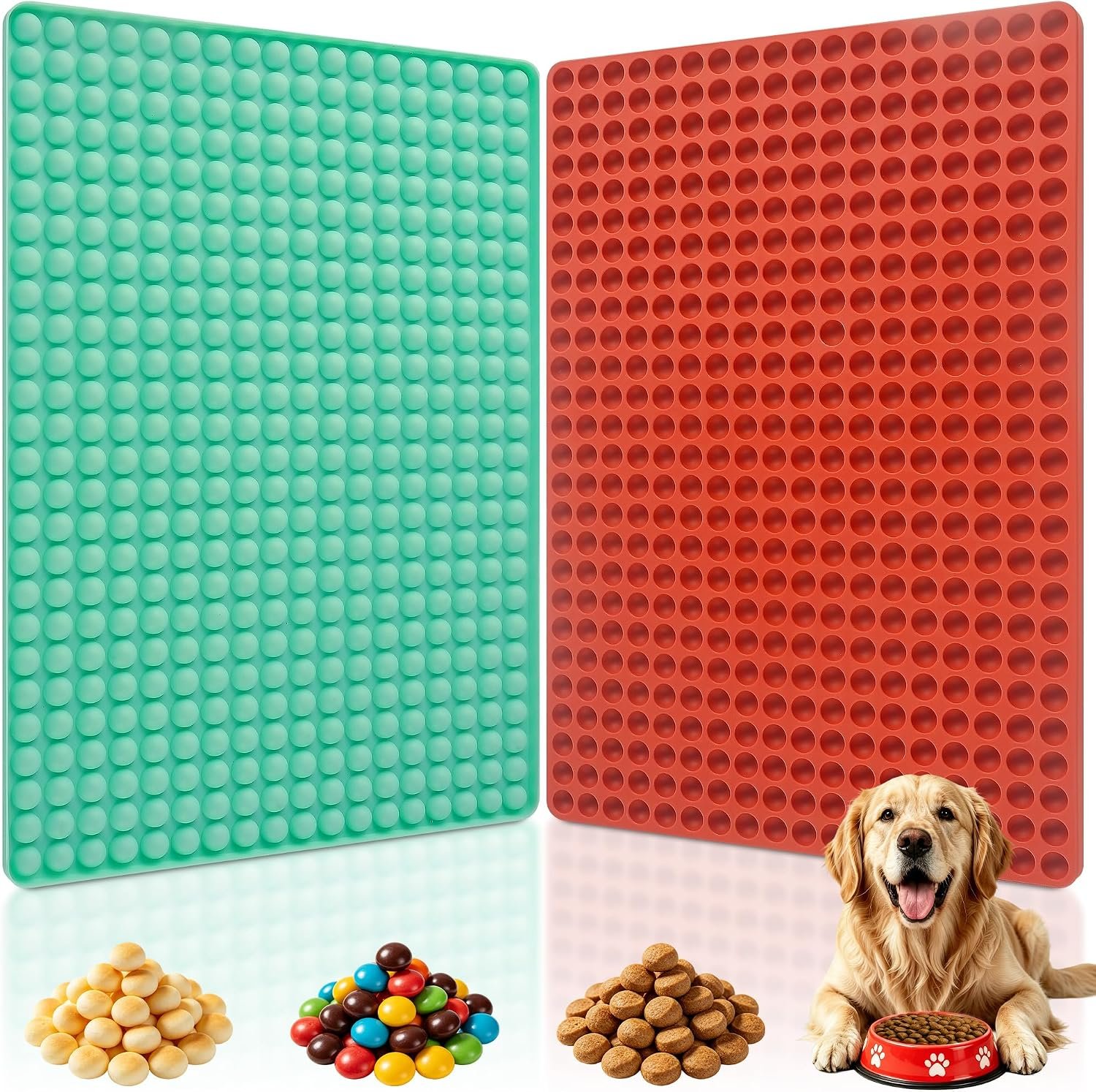 2Pcs Mini Round Silicone Molds for Baking, 468-Cavity Dog Treat Mold Silicone for Pupsicle, Semi Sphere Chocolate Chips Molds for Baking, Candy, Gummy