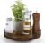 AMH 9-Inch Farmhouse Oak Lazy Susan Cabinet Organizer, Walnut Finish | Smooth rotating oak tray with walnut finish for dining tables, kitchen counters, pantries and cabinet storage.