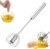 Stainless Steel Semi-Automatic Egg Whisk, Rotary Whisk Blender (10in) | Manual Egg Beater Mixer, Hand-pushed Kitchen Whisk for Eggs, Cream, Batter, Sauce Mixing Tool