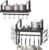 X-cosrack Pot Racks Wall Mounted Set of 2,with Towel Bar and Pots Pans Lids Organizer, Kitchen Cookware Hanging Shelves with 12 Hooks, Black