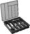 Lifewit Silverware Organizer with Lid, Covered Utensil Tray for Kitchen Drawer and Countertop, Plastic Cutlery and Flatware Storage Box for Spoons Forks Knives Holder Case, 12.6×11.8″, Black