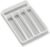 madesmart Classic 5 Compartment Compact Silverware Tray, White | non slip feet, rounded corners, branded icons, soft grip lining, forks knives spoons, flatware sorting, woman owned