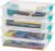 IRIS USA Storage Bins with Lids |Made in USA| 6 Qt – (4-Pack) – Clear | Sensory Craft Organizers, Plastic Clip Box Totes, Flat Containers for Organizing Paper, Office, Art & Study Supplies