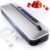 Vacuum Sealer Machine 75KPa Food with 6-in-1 Dry/Moist Modes & Digital Timer, Compact Lightweight Design, Built-in Cutter + 10 Bags (Black Silver)