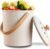 LALASTAR Countertop Compost Bin with Lid, Made of Sustainable Bamboo Fiber, Odorless Kitchen Compost Bucket, 1 Gallon, Cream