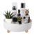 360 Rotating Makeup Perfume Organizer Skincare Tray, Small Ivory White | 360 Degree Spinning Lazy Susan Organizer Lotion Cosmetics Storage for Dresser, Vanity, Bathroom Countertop