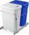Rev-A-Shelf Double Pullout Garbage Trash Cans for Kitchen Cabinets, 35 Qt | Large Capacity Waste/ Recycling Bins, Heavy Gauge Wire Construction, with Full Extension Slides, Blue/White, RV-18KD-11RC-S