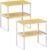 LAMU Cabinet Organizer Shelf, Set of 4 Expandable Kitchen Counter Shelve Plate Organizer for Cabiner, Stackable Spice Rack, CupBoard Organizers and Storage, Wood