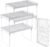 NiHome 4-Pack Stackable Plastic Kitchen Storage Shelf Foldable Rack, White | Stackable Kitchen Cabinet Organizer and Storage Shelves, Expandable Storage Racks for Counter Cabinet Pantry