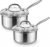 Tri-Ply Stainless Steel Pot 1.5Qt & 2.5Qt with Lids | Heavy Duty, Induction Ready, Nonstick, Stay-cool Handle, Dishwasher Safe, Multipurpose Cookware, Even Heat Conduction