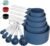 Measuring Cups & Spoons Set, Stackable Cups and Spoons | Nesting Measure Cups with Stainless Steel Handle, Kitchen Gadgets for Cooking & Baking (Blue)