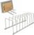 Spectrum Euro Kitchen Organizer Metal Dish Rack Cutting Board Holder Stand for Countertop or Inside Cabinet Organization, 8 Slot Cutting Board Plate Drying Rack for Bakeware Storage, Satin Nickel