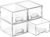Vtopmart 4 Pack Small Clear Stackable Storage Drawers,Acrylic Bathroom Makeup Organizer,Plastic Storage Bins for Vanity, Undersink, Kitchen Cabinets, Pantry, Home Organization