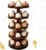 360° Rotating Wooden Egg Holder for 30 Eggs (Brown) | petal-shaped tray, 5 tiers, 6 egg slots per layer, solid wood, farmhouse countertop organizer, for kitchen and Easter display