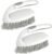 SetSail Heavy Duty Scrub Brush, 2 Pack Cleaning Brush Set, Grey White | Stiff Durable Bristles with Non-Slip Tpr Grip and Hanging Loop for Bathroom, Kitchen, Shower, Tub, Tile, Carpet.