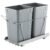VEVOR Pullout Trash Can for Kitchen Cabinets, 27QTx2 Double Under Sink Garbage Waste Recycling Bin, Under Mount Waste Container, with Heavy Duty Metal Full Extension Sliding System and Handle Grey