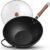 Todlabe Wok with Lid, 13 Inch Carbon Steel Woks & Stir-fry Pans Nonstick | Pre-Seasoned 5.6QT Flat Bottom Chinese Wok Pan with Lid, PFOA/PTFE free Cookware Compatible with All Cooktops