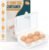 ZPU Egg Holder Camping, 1Pcs 6 Grid Egg Container, Plastic Egg Carrier for Camping Picnic Travel Outdoor Refrigerator Kitchen, Protective Egg Storage Case, Clear White