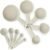 Amazon Basics Measuring Cups and Spoons, 10-Piece Set, Food-Grade Plastic, Dishwasher-Safe, Linen Gray