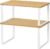 NEX Kitchen Cabinet and Counter Shelf Organizer, Stackable & Expandable, White and Natural | Stackable & Expandable Spice Rack, Space-Saving Pantry Organizers Bathroom Countertop Storage, White and Natural