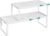 SONGMICS Spice Racks Expandable Kitchen Countertop Shelves, Metal | Set of 2 small cupboard organizers, space-saving tabletop shelves, Matte White, UKCS402W01