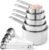 Laxinis World Stainless Steel Measuring Cups and Spoons Set, 10-Piece | Satin-brushed Steel, Engraved Metric and US Standard Markings, Elongated Handles, Nesting Ring Storage, and Dishwasher Safe