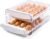 Luckore 2 Tier Egg Holder for Fridge Container for 40 Eggs with Drawer | Clear Stackable Egg Organizer Holder Tray for Fridge, Storage Container with Handles for Refrigerator, Countertop