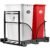 Dual Under Sink Trash Can Heavy Duty Pull Out Trash Can Under Cabinet, Fits 2x35Qt (7-9 Gal) Commercial Trash Cans Cabinet Trash Bin Pull Out Kit Requires ≥ 22”Dx 16”Wx 17”H, No Can (Black)