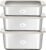 Stainless Steel Food Containers with Glass Lid, Airtight Leakproof Stainless Steel Storage Containers in set of 3, Rectangle Shape, Microwave Safe Food Storage Container Set, 100% Plastic Free