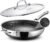SNOWCLAD Wok, 13 Inch Hybrid Woks & Stir-fry Pans Nonstick, Non Toxic Stainless Steel Wok Pan with Lid, Dishwasher Induction Oven Broiler Safe, PFOA Free Cookware Non Stick
